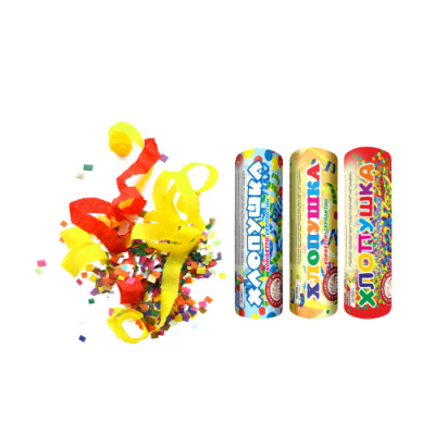 Набор ( 3конф.+3серп.) Набор хлопушек купить в Октябрьске | oktyabrsk.salutsklad.ru